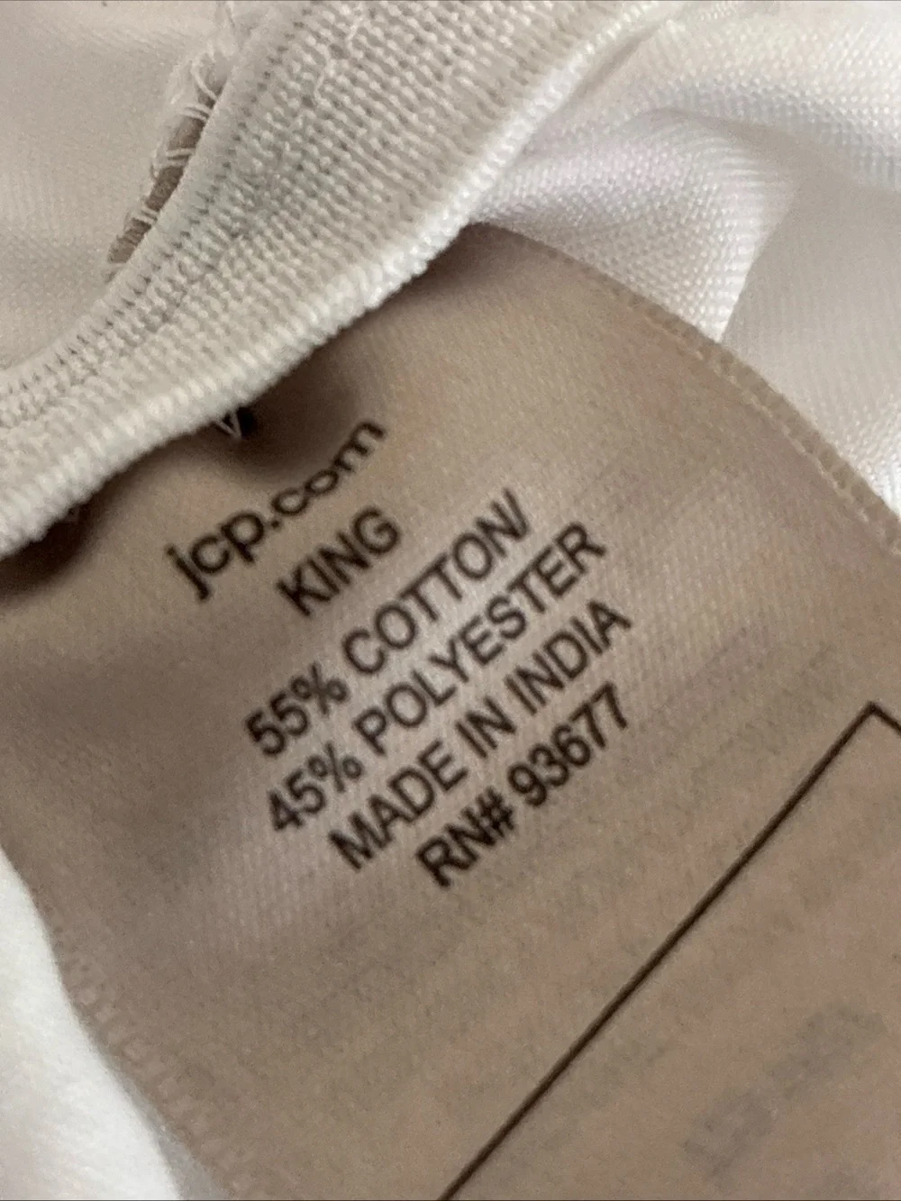 JCpenney White Elastic-Band Fitted Sheet 200 Thread Count Ling Size